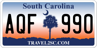SC license plate AQF990