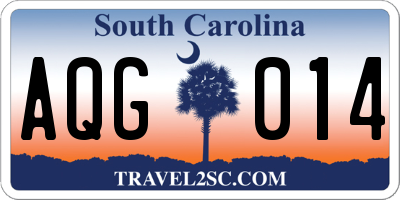 SC license plate AQG014