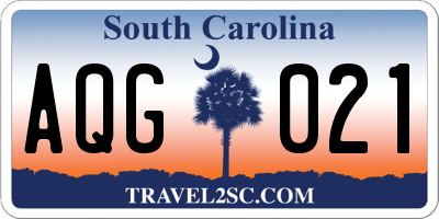 SC license plate AQG021