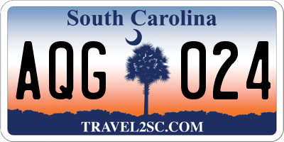SC license plate AQG024