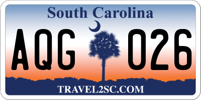 SC license plate AQG026