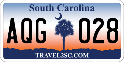 SC license plate AQG028