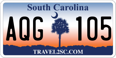 SC license plate AQG105