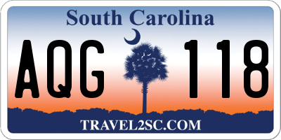 SC license plate AQG118