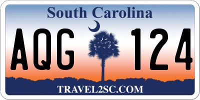 SC license plate AQG124