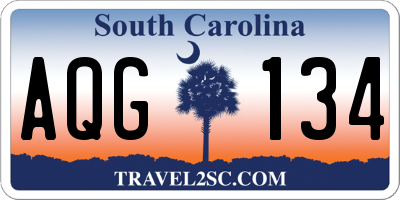 SC license plate AQG134