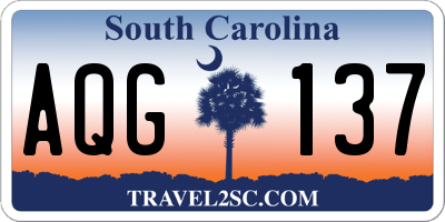 SC license plate AQG137