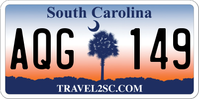 SC license plate AQG149
