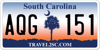 SC license plate AQG151