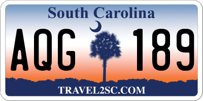 SC license plate AQG189