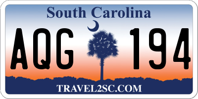 SC license plate AQG194