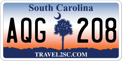 SC license plate AQG208