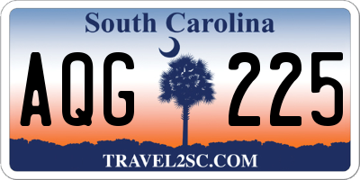 SC license plate AQG225