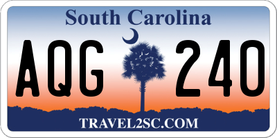 SC license plate AQG240