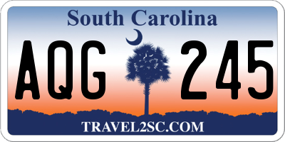 SC license plate AQG245