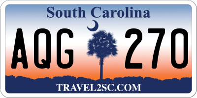 SC license plate AQG270