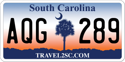 SC license plate AQG289