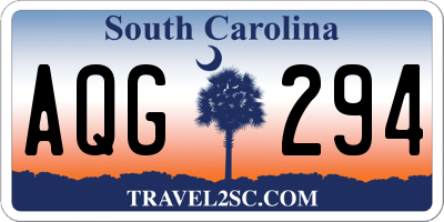 SC license plate AQG294