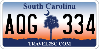 SC license plate AQG334