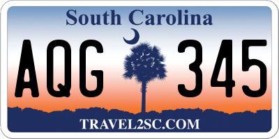 SC license plate AQG345