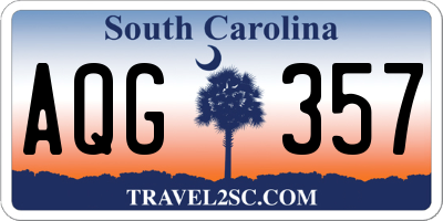 SC license plate AQG357