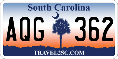SC license plate AQG362