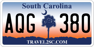 SC license plate AQG380