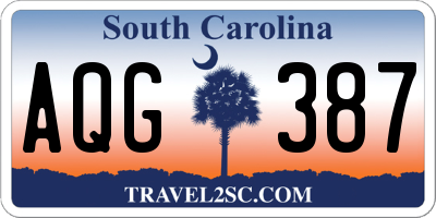 SC license plate AQG387