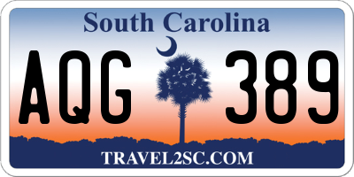 SC license plate AQG389