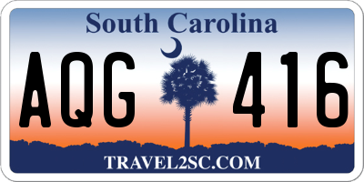 SC license plate AQG416