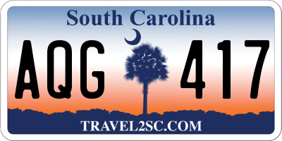 SC license plate AQG417