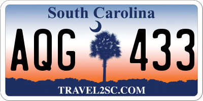 SC license plate AQG433