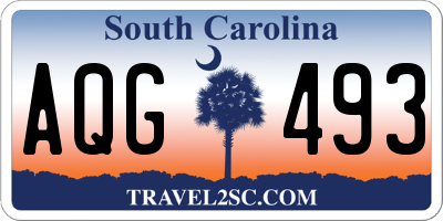SC license plate AQG493