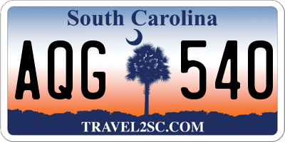 SC license plate AQG540