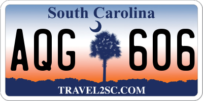 SC license plate AQG606