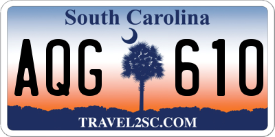 SC license plate AQG610