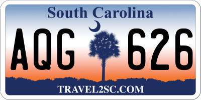 SC license plate AQG626