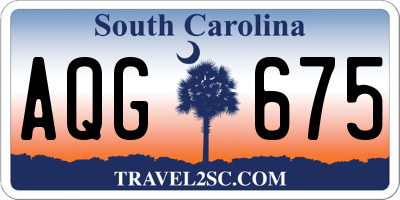 SC license plate AQG675