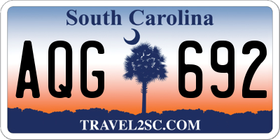 SC license plate AQG692