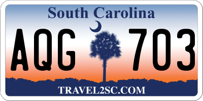 SC license plate AQG703