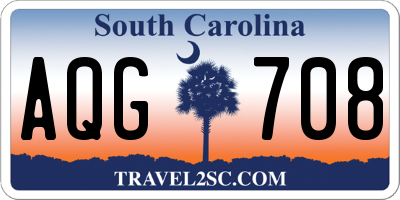 SC license plate AQG708