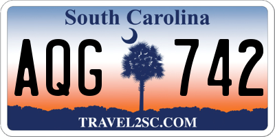 SC license plate AQG742