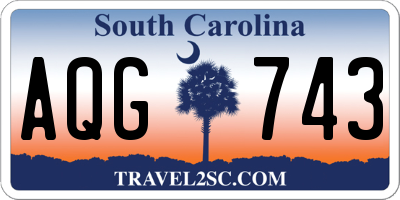 SC license plate AQG743