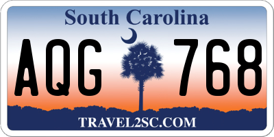 SC license plate AQG768