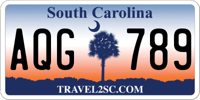 SC license plate AQG789