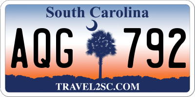 SC license plate AQG792