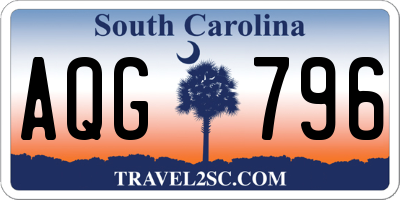 SC license plate AQG796
