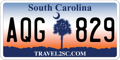 SC license plate AQG829