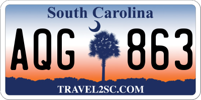 SC license plate AQG863