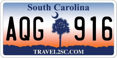 SC license plate AQG916